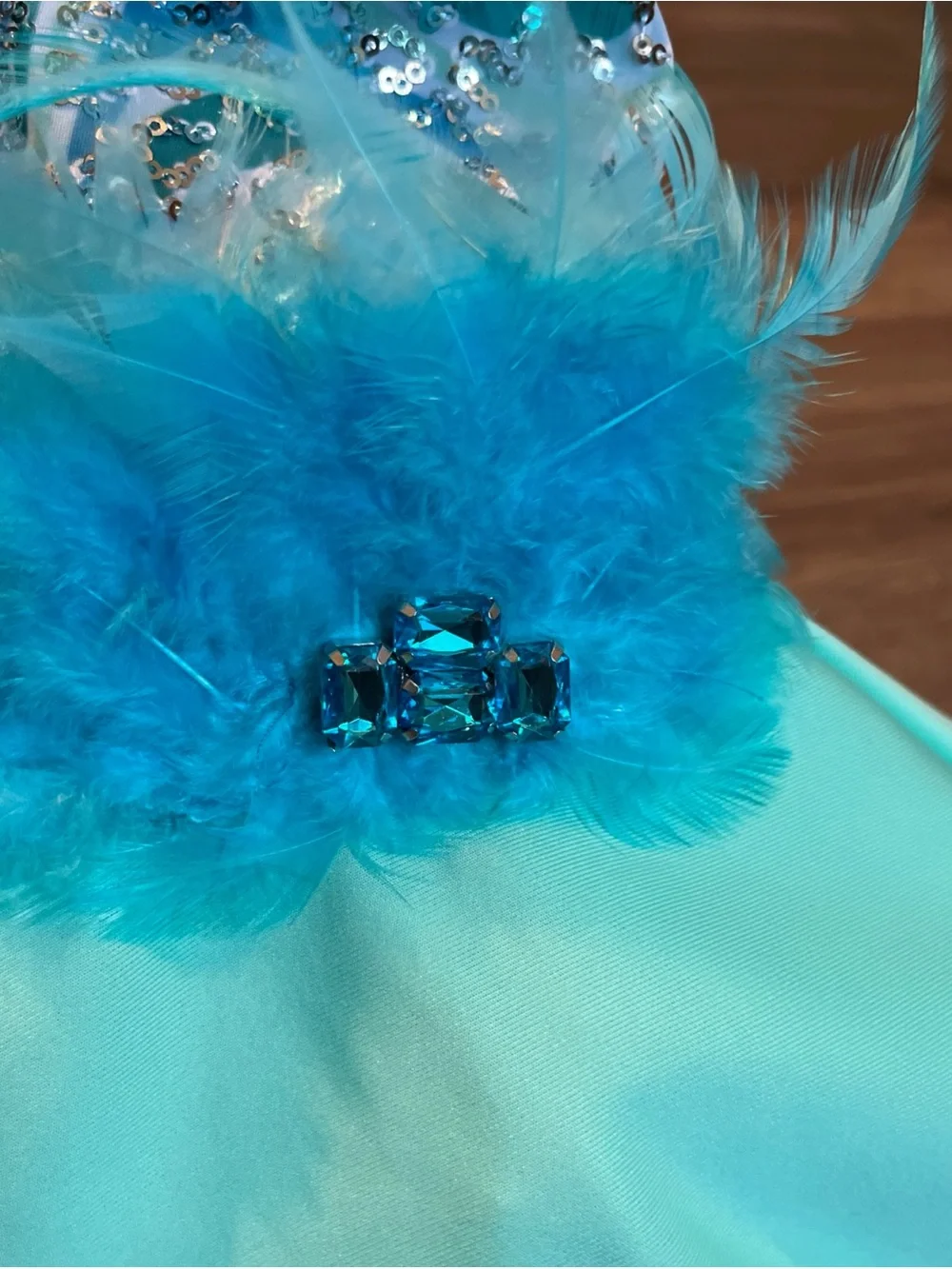 Turquoise Sequin Tutu Dress for Kids - small